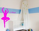 Ballet Dancer Customized Name Vinyl Decal Nursery Sticker